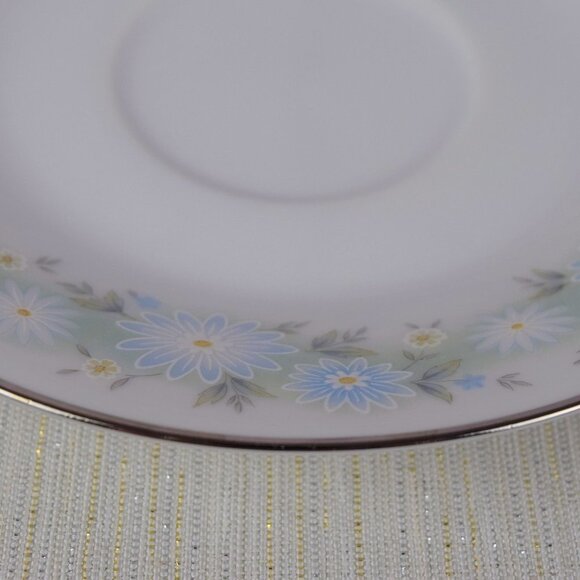 Noritake Blue Charm Flowers Platinum Saucers 4-Set - Picture 6 of 8